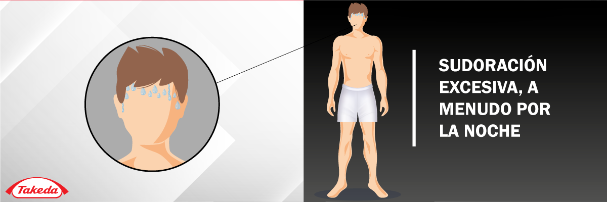 Sudoración excesiva, a menudo por la noche.