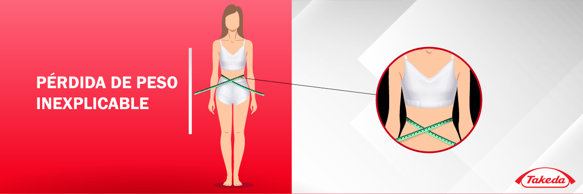 Pérdida de peso inexplicable.